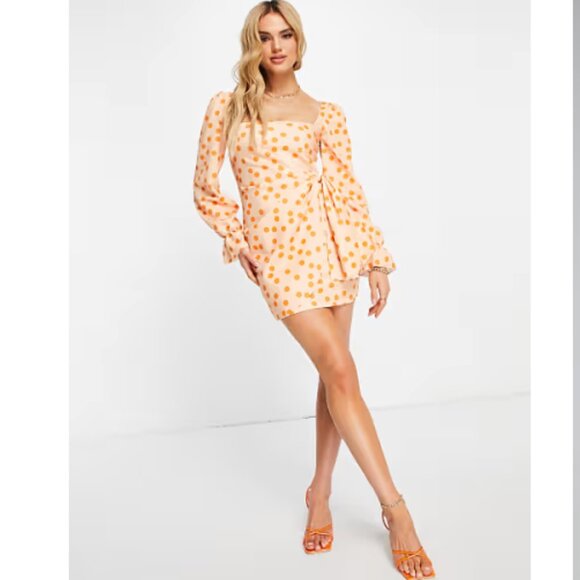 Asos Orange Mini dress size US 4 - Picture 1 of 4